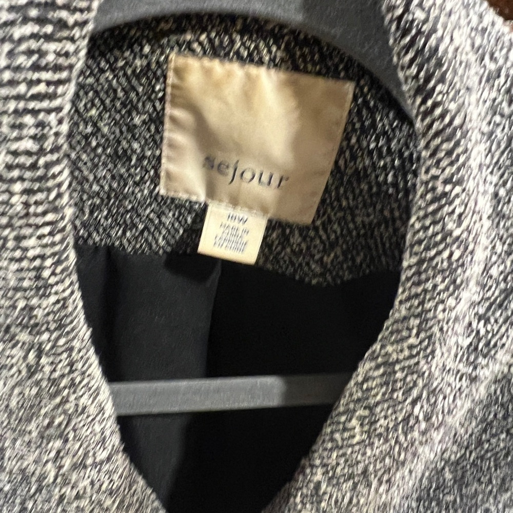 Sejour black/white double breasted blazer in Black and Gray